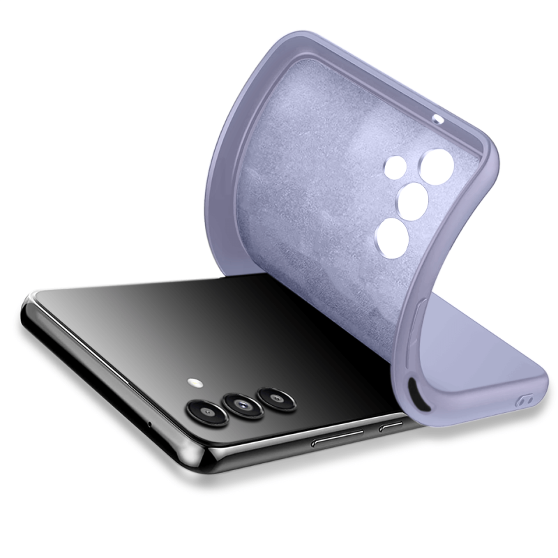 Etui silikonowe do Samsung Galaxy A14 5G pastelowy fiolet + szkło nakładka na plecki case