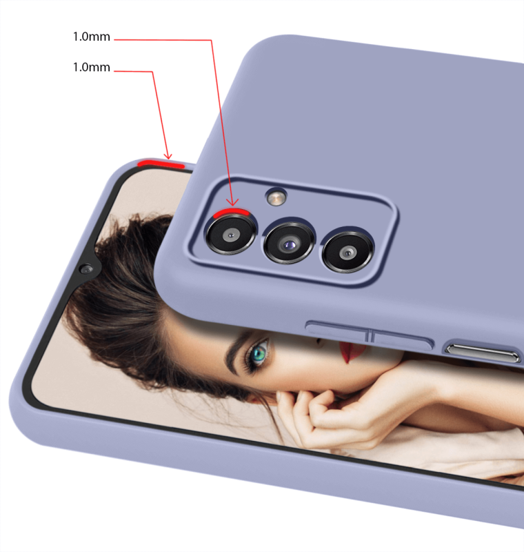 Etui silikonowe do Samsung Galaxy A14 5G pastelowy fiolet + szkło nakładka na plecki case