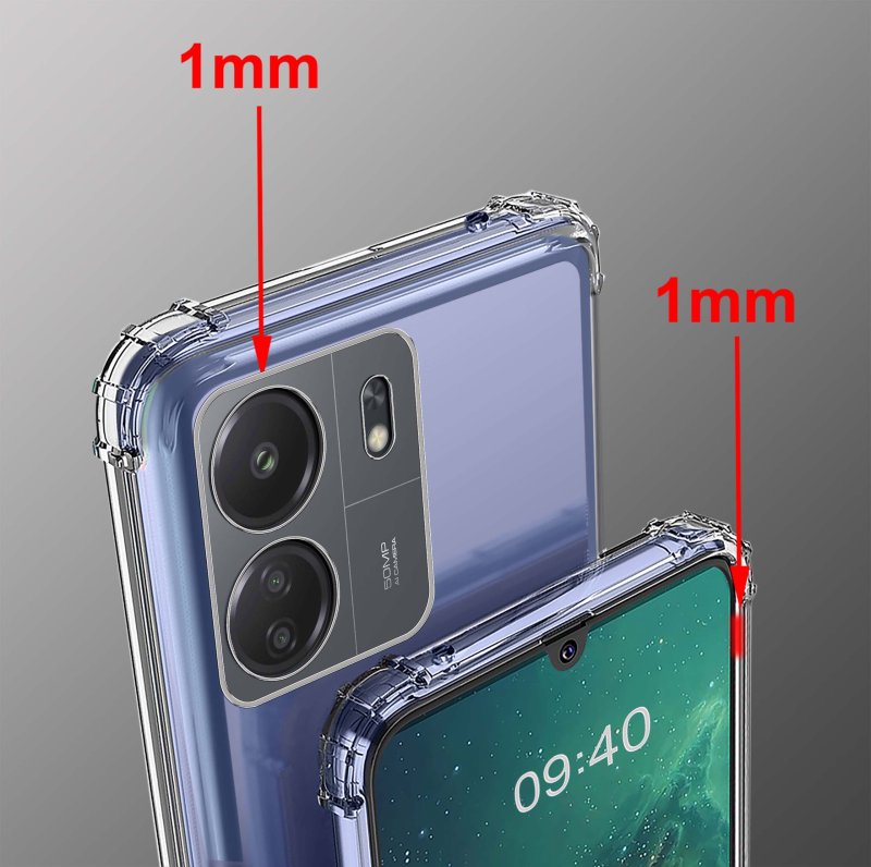 Etui do Xiaomi Redmi 13C / Poco C65 przeźroczyste + szkło, nakładka, na plecki, case, ultra, anty shock