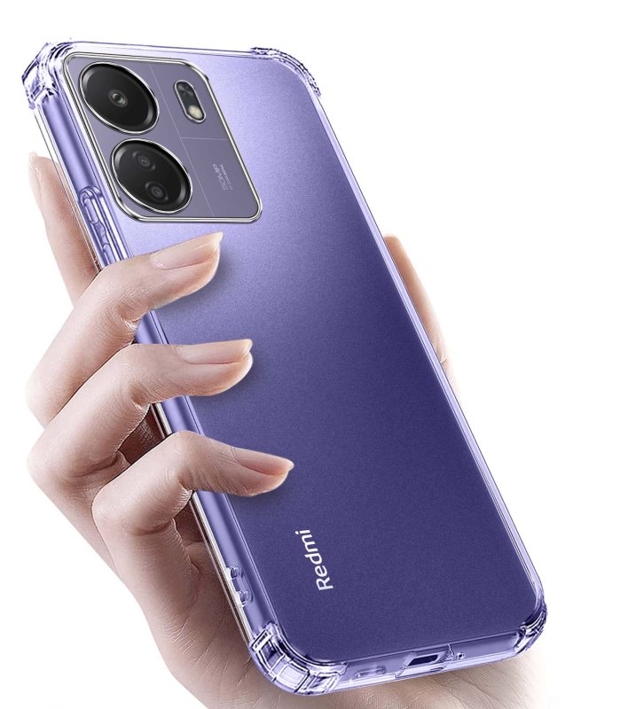 Etui do Xiaomi Redmi 13C / Poco C65 przeźroczyste + szkło, nakładka, na plecki, case, ultra, anty shock