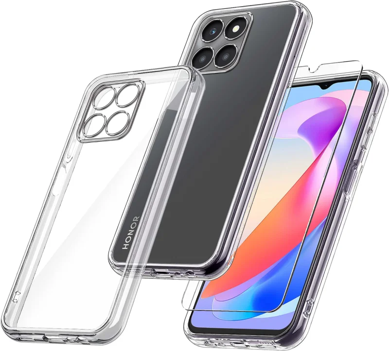 Etui do Honor X6A bezbarwne wzmacniane + szkło, nakładka, na plecki, case, ultra