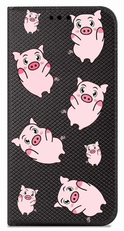 Etui do Xioami Redmi 13C / Poco C65 zamykane malowane wzór swinki + szkło, pokrowiec, kabura, case, z klapka, smart wzory