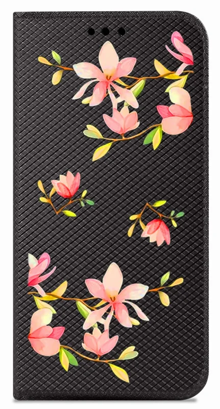 Etui do Xioami Redmi 13C / Poco C65 zamykane malowane wzór kwiatki + szkło, pokrowiec, kabura, case, z klapka, smart wzory