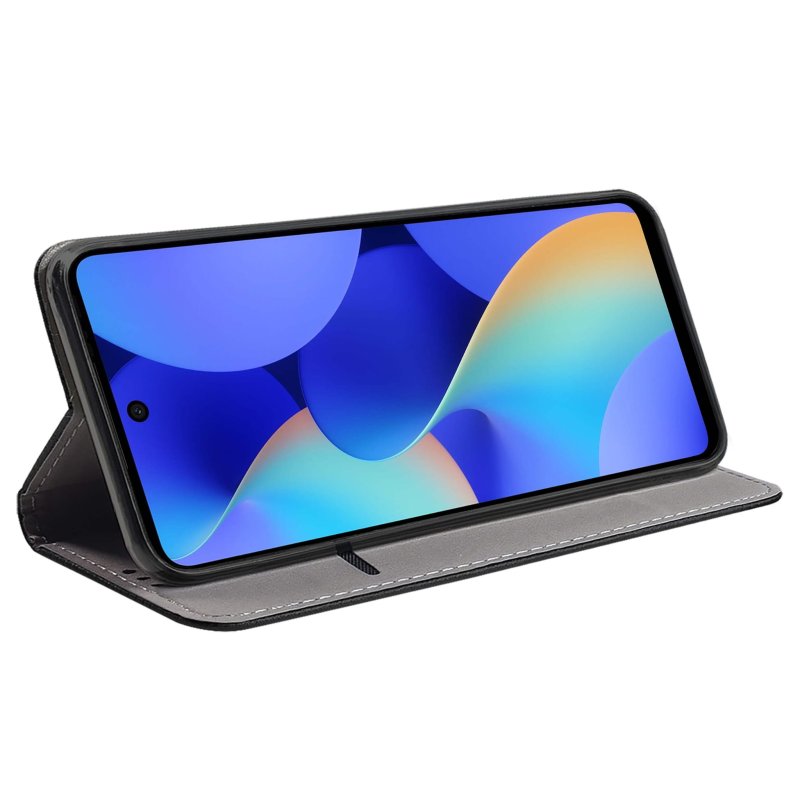 Etui do Tecno Spark 10 Pro czarne zamykane + szkło, pokrowiec, kabura, case, z klapką, smart