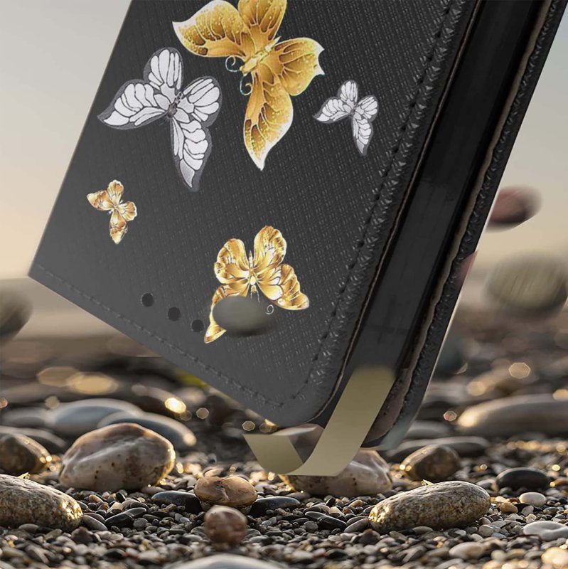Etui do Tecno Spark 10 Pro zamykane malowane wzór motyle ze szkłem, zamykane, pokrowiec, kabura, case, z klapka, smart wzory