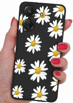 Etui do Xiaomi Redmi 13C / Poco C65 malowane wzór kwiatki ze szkłem