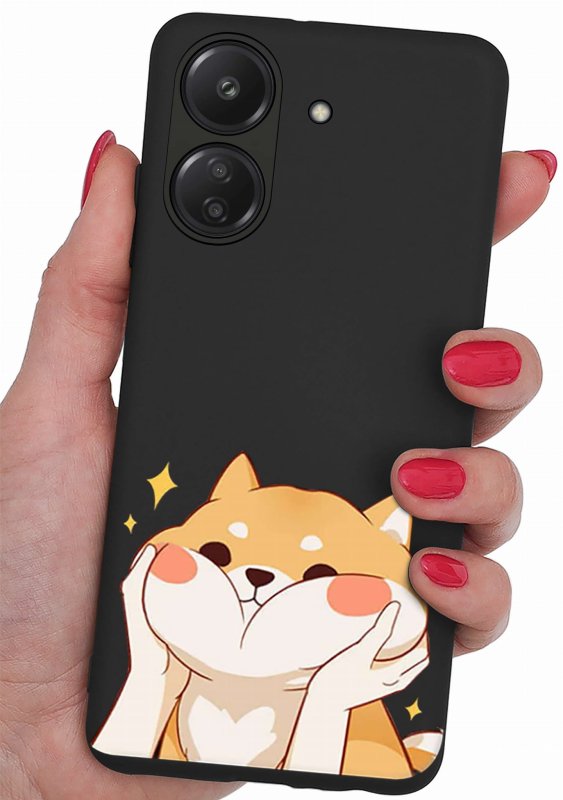 Etui do Xiaomi Redmi 13C / Poco C65 malowane wzór ze szkłem, nakładka, na plecki, case, pudding, mat, kot