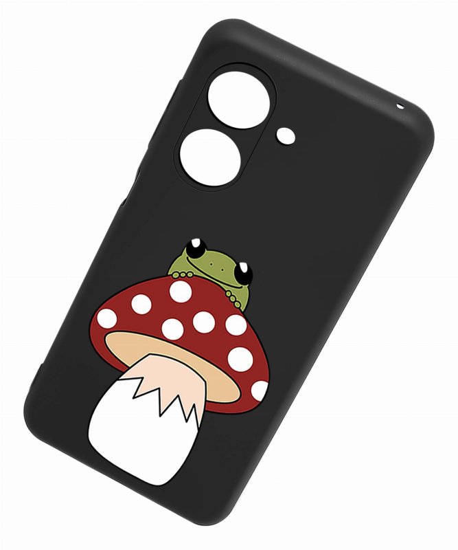 Etui do Xiaomi Redmi 13C / Poco C65 malowane wzór ze szkłem, nakładka, na plecki, case, pudding, mat, żaba grzyb
