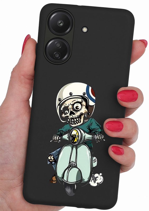 Etui do Xiaomi Redmi 13C / Poco C65 malowane wzór ze szkłem, nakładka, na plecki, case, pudding, mat, szkielet, motor