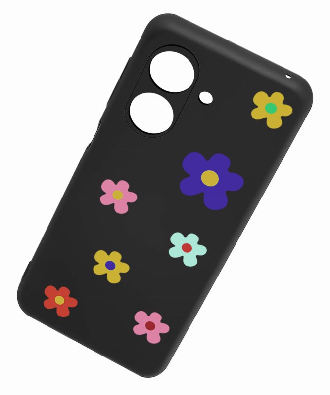 Etui do Xiaomi Redmi 13C / Poco C65 malowane wzór ze szkłem, nakładka, na plecki, case, pudding, mat, kwiatki