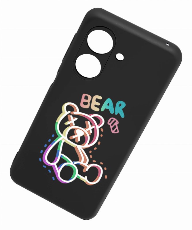 Etui do Xiaomi Redmi 13C / Poco C65 malowane wzór ze szkłem, nakładka, na plecki, case, pudding, mat, miś bear