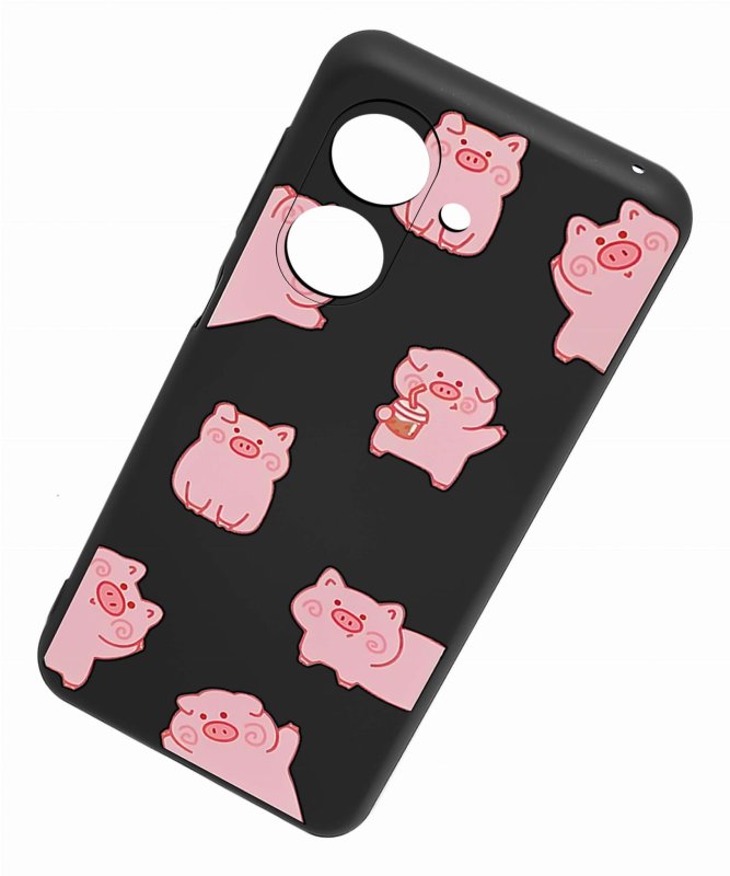 Etui do Xiaomi Redmi 13C / Poco C65 malowane wzór ze szkłem, nakładka, na plecki, case, pudding, mat, swinki
