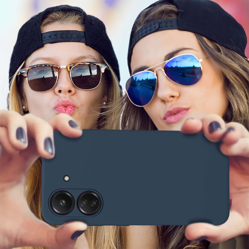 Etui do Xiaomi Redmi 13C / Poco C65 granatowe matowe ze szkłem, nakładka, na plecki, case, pudding