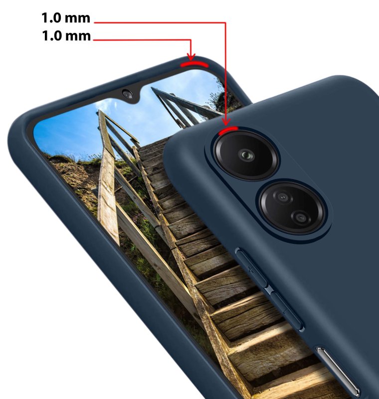 Etui do Xiaomi Redmi 13C / Poco C65 granatowe matowe ze szkłem, nakładka, na plecki, case, pudding