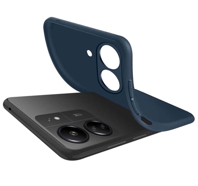 Etui do Xiaomi Redmi 13C / Poco C65 granatowe matowe ze szkłem, nakładka, na plecki, case, pudding