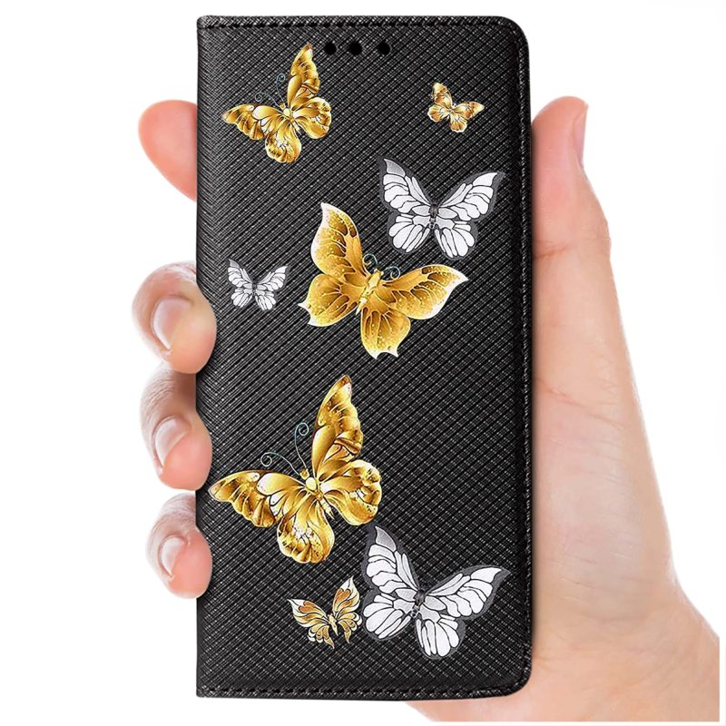 Etui do Honor X7A zamykane malowane wzór motyle ze szkłem, pokrowiec, kabura, case, z klapka, smart wzory