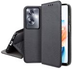 Etui do Oppo A79 5G czarne zamykane ze szkłem