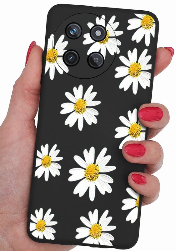 Etui do Realme 11 4G malowane wzór 1 ze szkłem, nakładka, na plecki, case, mat wzory, margaretki, rumianek, kwiatki
