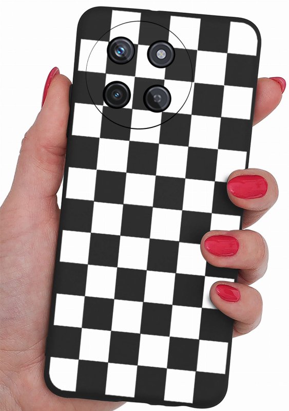 Etui do Realme 11 4G malowane wzór ze szkłem, nakładka, na plecki, case, mat wzory, szachownica, kratka