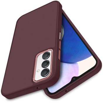 Etui do Samsung Galaxy A25 5G matowe burgundowe ze szkłem