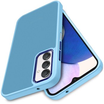 Etui do Samsung Galaxy A25 5G matowe niebieskie ze szkłem