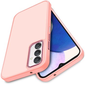 Etui do Samsung Galaxy A25 5G matowe różowe ze szkłem
