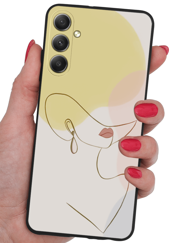 Etui do Samsung Galaxy S24 malowane wzór ze szkłem, nakładka, na plecki, case, mat wzory, krainagsm, kobieta, kapelusz