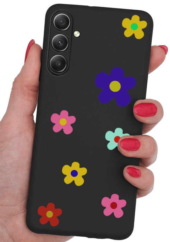 Etui do Samsung Galaxy S24 malowane wzór ze szkłem, nakładka, na plecki, case, mat wzory, krainagsm, kwiatki