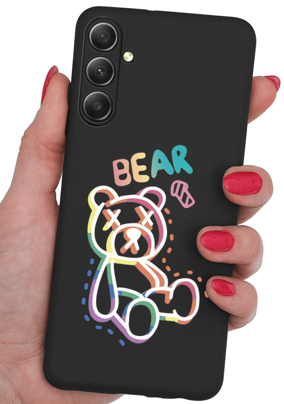 Etui do Samsung Galaxy S24 Plus malowane wzór ze szkłem, nakładka, na plecki, case, mat wzory, mis bear