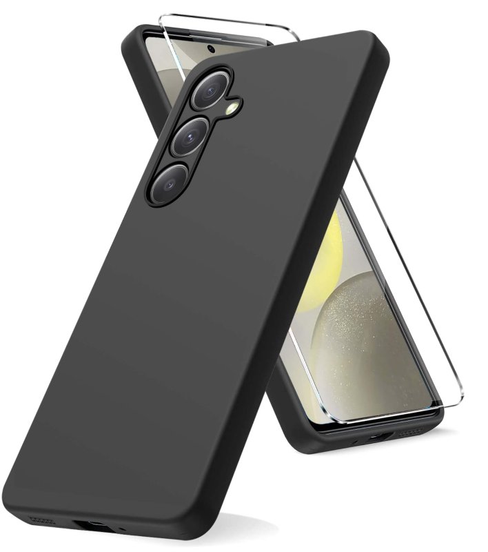 Etui do Samsung Galaxy S24 Plus czarne matowe ze szkłem, nakładka, na plecki, case, pudding, krainagsm