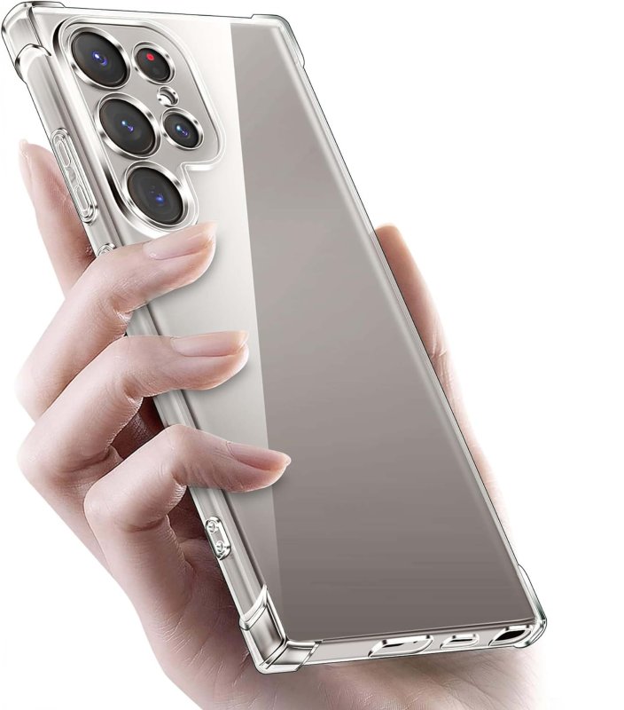 Etui do Samsung Galaxy S24 Ultra przeźroczyste ze szkłem, nakładka, na plecki, case, ultra, anti shock