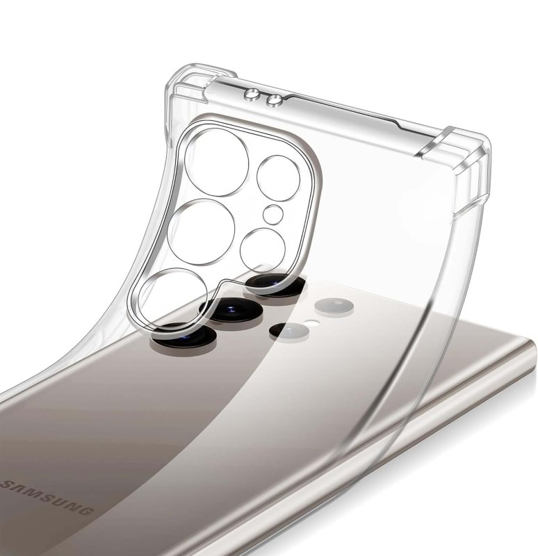 Etui do Samsung Galaxy S24 Ultra przeźroczyste ze szkłem, nakładka, na plecki, case, ultra, anti shock