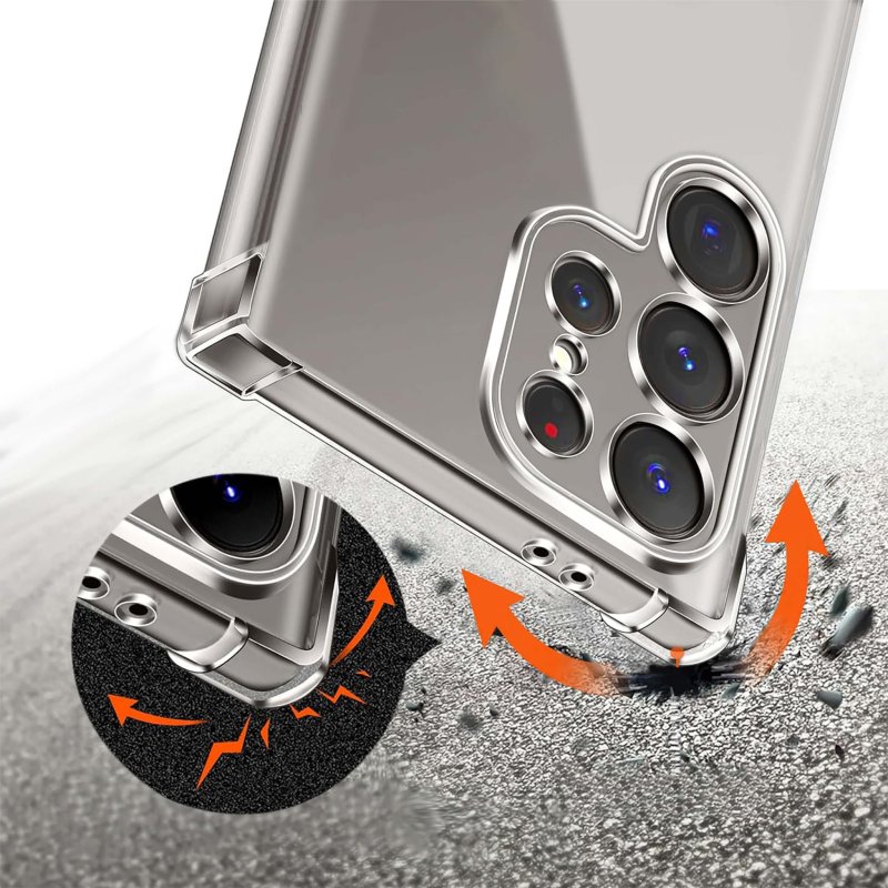 Etui do Samsung Galaxy S24 Ultra przeźroczyste ze szkłem, nakładka, na plecki, case, ultra, anti shock