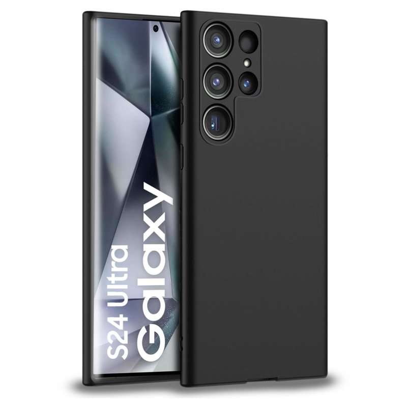 Etui do Samsung Galaxy S24 Ultra czarne matowe ze szkłem , nakładka, na plecki, case, pudding, mat