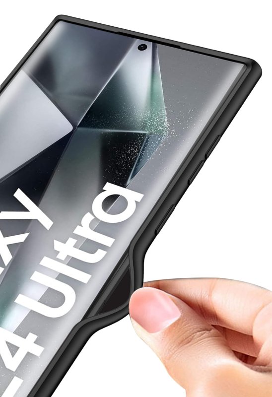 Etui do Samsung Galaxy S24 Ultra czarne matowe ze szkłem , nakładka, na plecki, case, pudding, mat