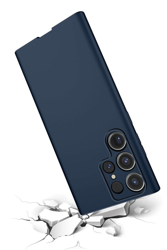 Etui do Samsung Galaxy S24 Ultra granatowe matowe ze szkłem , nakładka, na plecki, case, pudding, mat