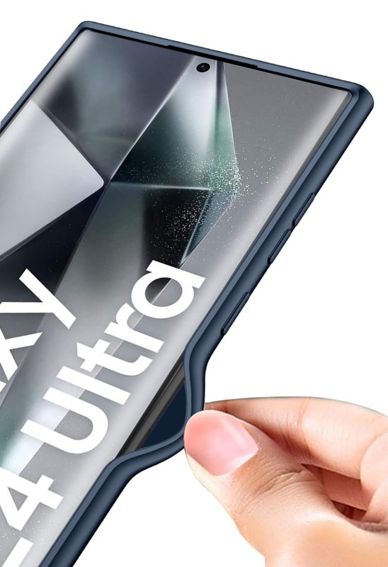 Etui do Samsung Galaxy S24 Ultra granatowe matowe ze szkłem , nakładka, na plecki, case, pudding, mat