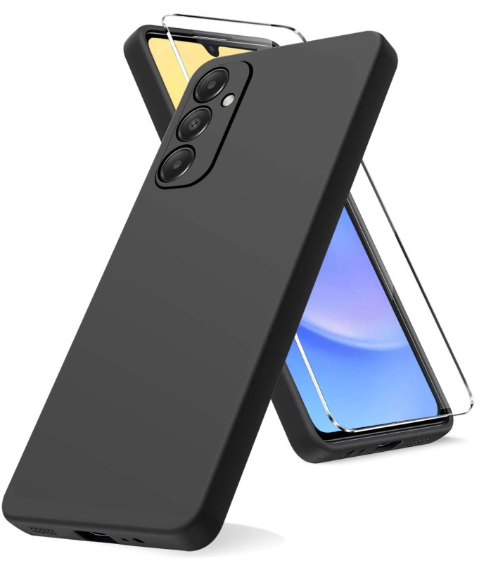 Etui do Samsung Galaxy A25 5G czarne matowe ze szkłem, nakładka, na plecki, case, mat