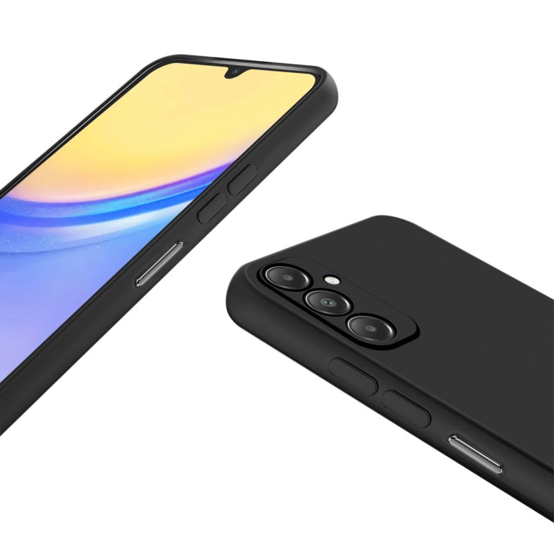 Etui do Samsung Galaxy A25 5G czarne matowe ze szkłem, nakładka, na plecki, case, mat