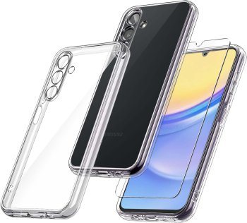 Etui do Samsung Galaxy A15 bezbarwne wzmacniane ze szkłem