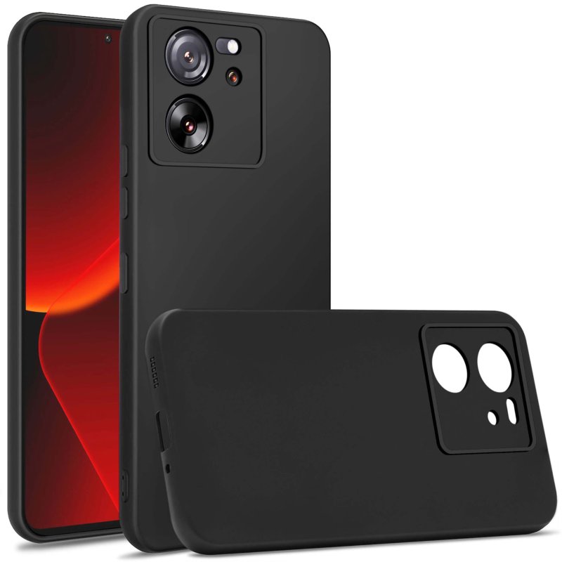Etui do Xiaomi 13T / 13T Pro czarne matowe ze szkłem, nakładka, na plecki, case, pudding