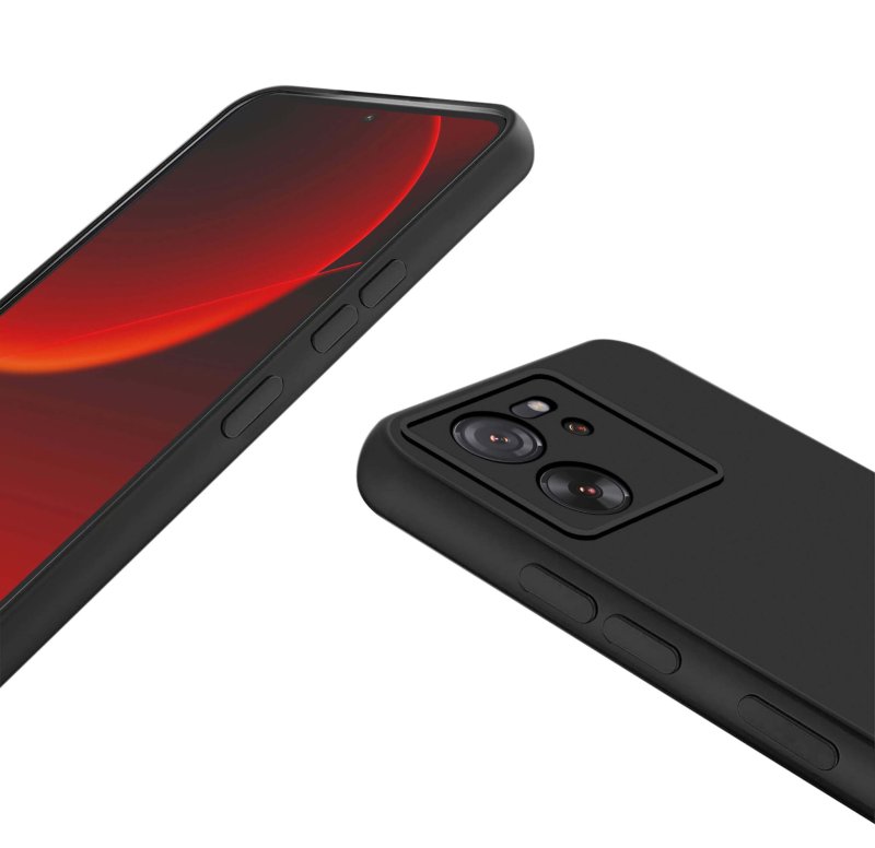 Etui do Xiaomi 13T / 13T Pro czarne matowe ze szkłem, nakładka, na plecki, case, pudding