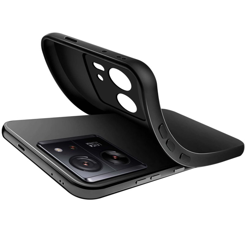Etui do Xiaomi 13T / 13T Pro czarne matowe ze szkłem, nakładka, na plecki, case, pudding