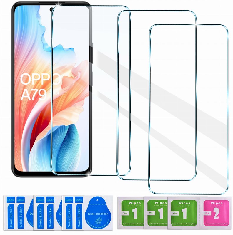 Szkło hartowane do Oppo A79 5G, szybka, szkiełko, ochrona, wyświetlacz, zabezpieczenie, ekran, folia