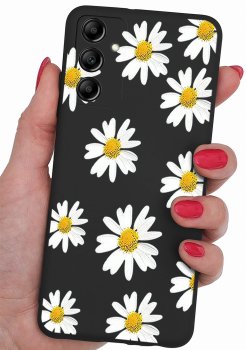 Etui do Samsung Galaxy A05s malowane wzór kwiatki ze szkłem