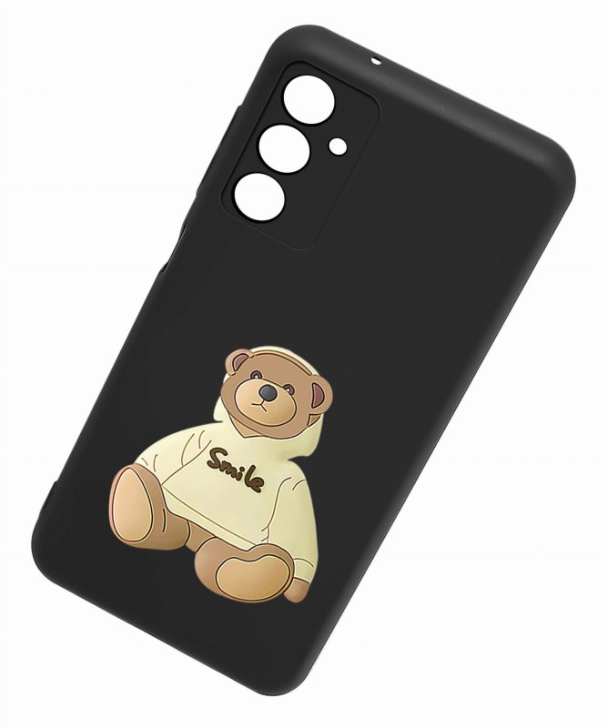 Etui do Samsung Galaxy A05s wzór ze szkłem, nakładka, na plecki, case, miś, smile