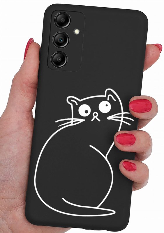 Etui do Samsung Galaxy A05s wzór ze szkłem, nakładka, na plecki, case, kot