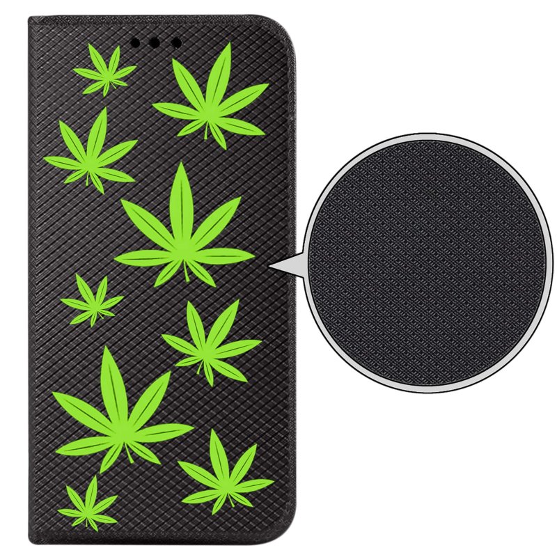 Etui do Honor Magic6 Lite / X50 5G zamykane malowane wzór, liście, pokrowiec, kabura, case, z klapka, smart wzory