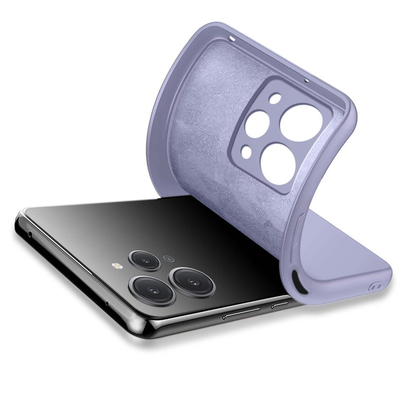 Etui do Xiaomi Redmi 12 4G pastelowy fiolet silikonowe + szkło nakładka, na plecki, case