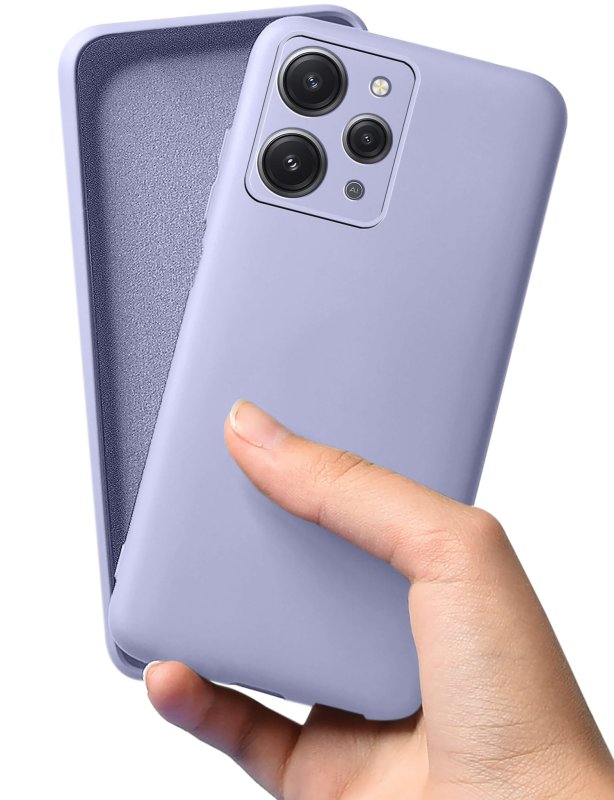 Etui do Xiaomi Redmi 12 4G pastelowy fiolet silikonowe + szkło nakładka, na plecki, case